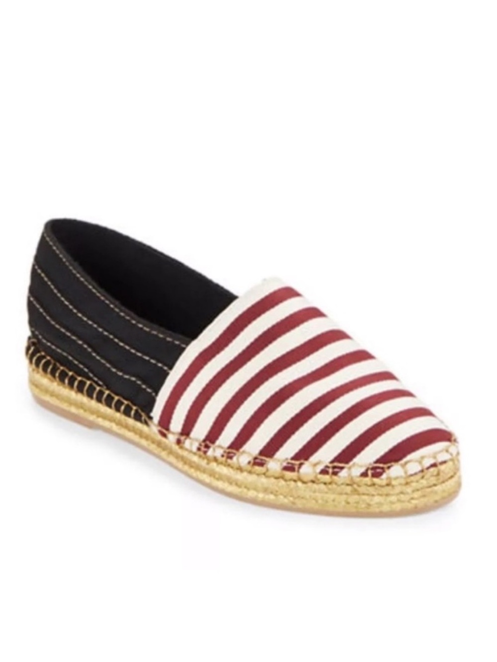 Marc Jacobs Sienna Espadrille Flats Striped Slip-On Canvas Shoes Size 9.5 NEW